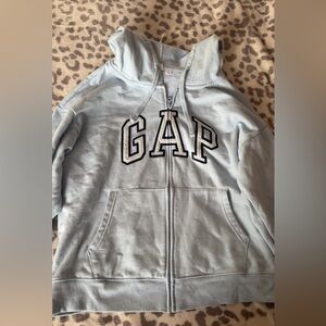 GAP Women’s Sky Blue Zip-Up Hoodie ~ Size Large, Fits More Like a Medium